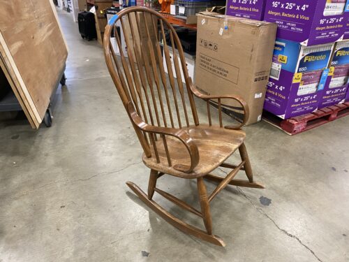 Rustic Wood Made in Yugoslavia Rocking Chair