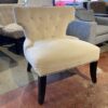Plush Cream Button Back Accent Chair