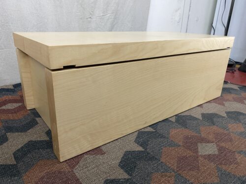 Blonde Roll Top Storage Coffee Table