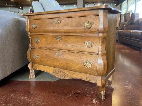 Stately Vintage 3-Drawer Side Dresser w/ Faux Keyholes