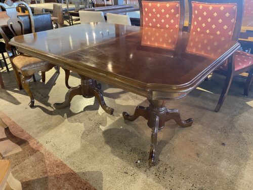 Grand Glossy Double Pedestal Dining Table