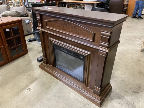 CARLINGTON Dark Walnut Electric Fireplace Console