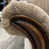 ASHLEY Light Brown Loveseat w/ Wooden Frame