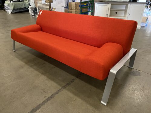 Vibrant Orange Flip-Top Sleeper Sofa