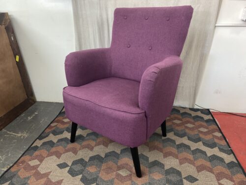 Plum Armchair w/ Black Legs