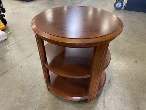 Polished Mission Style 3-Tier Circular Table