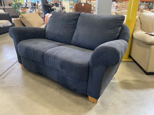 Navy Blue Arched Cushion Loveseat