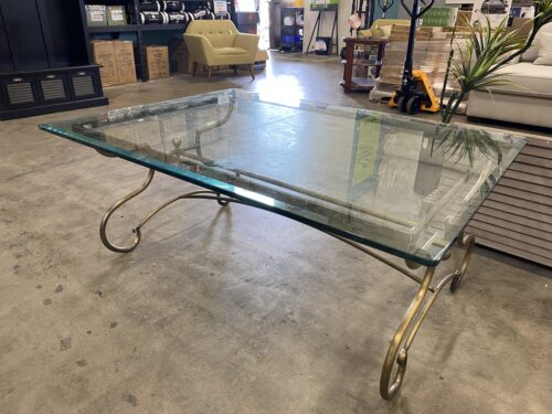 Swirling Bronze Based Glass Coffee Table