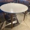 White Modern Dining Table with Hidden Center Leaf