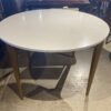 White Modern Dining Table with Hidden Center Leaf