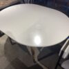 White Modern Dining Table with Hidden Center Leaf