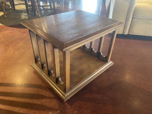 HEKMAN Walnut Rolling Side Table