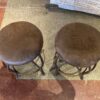 Swivel Stool with Metal Frame and Brown Seat (Set of Two)