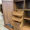 Vintage MCM Walnut Cane Armoire