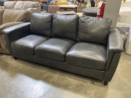 Slate Grey Leather Sofa