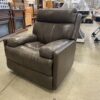 Brown Leather Power and Rocking Recliner