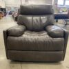 Brown Leather Power and Rocking Recliner