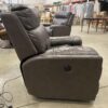 Brown Leather Power and Rocking Recliner