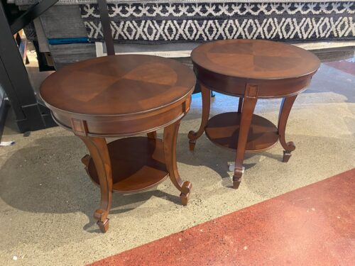 RETURN GOLD INTERNATIONAL Wood Round End Tables (Set of 2)