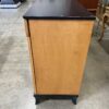Blonde Wood Buffet Cabinet with Black Accents