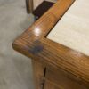Vintage Gold Muntined Cabinet with Travertine Top