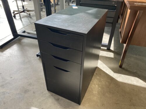 Black File Cabinet with 4 Deep Drawers