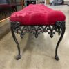 Vintage Victorian Inspired Red Velvet Tufted Bench