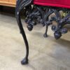 Vintage Victorian Inspired Red Velvet Tufted Bench