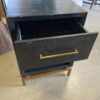 WEST ELM Alexa Black Acacia Nightstand with Antiqued Bronze Hardware