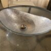 Modern Oval Silver Foil Glass Vessel Sink