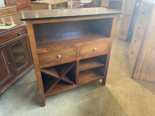 Wood Two Drawer Wine Cabinet