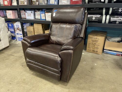NEW! LA-Z-BOY Talladega Brown Leather Contrast Stitch Power Recliner