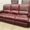 Burgundy Leather Roll Arm Double Recliner