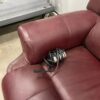 Burgundy Leather Roll Arm Double Recliner
