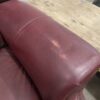 Burgundy Leather Roll Arm Double Recliner
