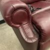Burgundy Leather Roll Arm Double Recliner