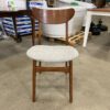 WEST ELM  MCM Inspired Wood Dining Chair with Grey Upholstered Seats