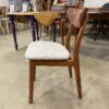 WEST ELM  MCM Inspired Wood Dining Chair with Grey Upholstered Seats