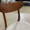 WEST ELM  MCM Inspired Wood Dining Chair with Grey Upholstered Seats