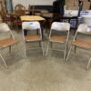 SAMSONITE Vintage Set of 4 Metal Folding Chairs with Leather Seat