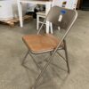 SAMSONITE Vintage Set of 4 Metal Folding Chairs with Leather Seat