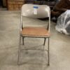 SAMSONITE Vintage Set of 4 Metal Folding Chairs with Leather Seat