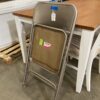 SAMSONITE Vintage Set of 4 Metal Folding Chairs with Leather Seat
