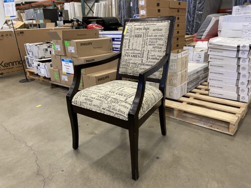 Unique Upholstered Quotation Print Chair