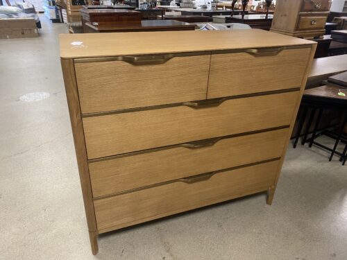NEW! RESTORATION HARDWARE Padua 5-Drawer Solid Oak Tallboy Dresser