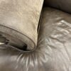 Chocolate Brown Mixed Material with Leather and Rivet Detail  3 Seat Sofa