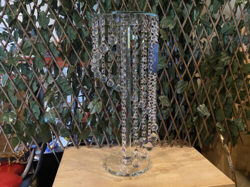 TAHARI Petite Crystal Drip Statement Table