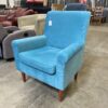 Teal Armchair with Wood Legs