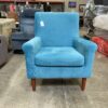 Teal Armchair with Wood Legs