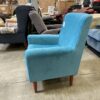 Teal Armchair with Wood Legs